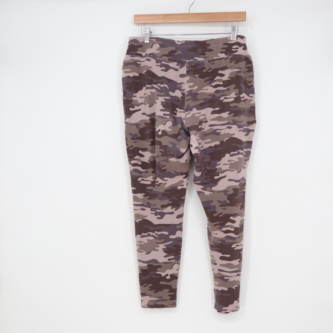 Knox Rose Womens XL Camo Moto Leggings Purple Brown Camouflage Stretch Pants