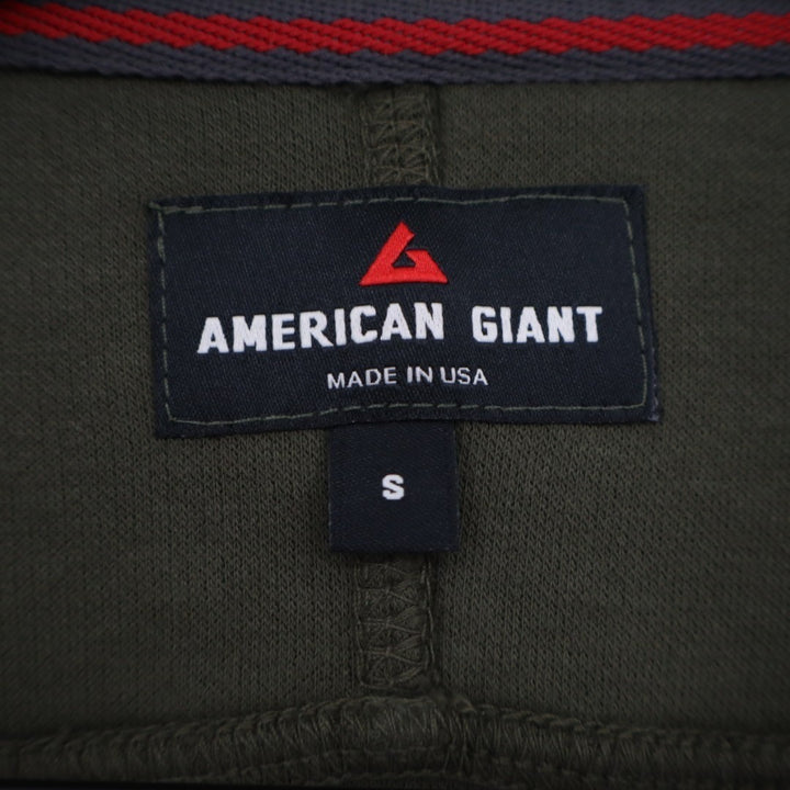 American Giant French T-Shirt Mens Small Olive Green Cotton Ribbed Henley Neck