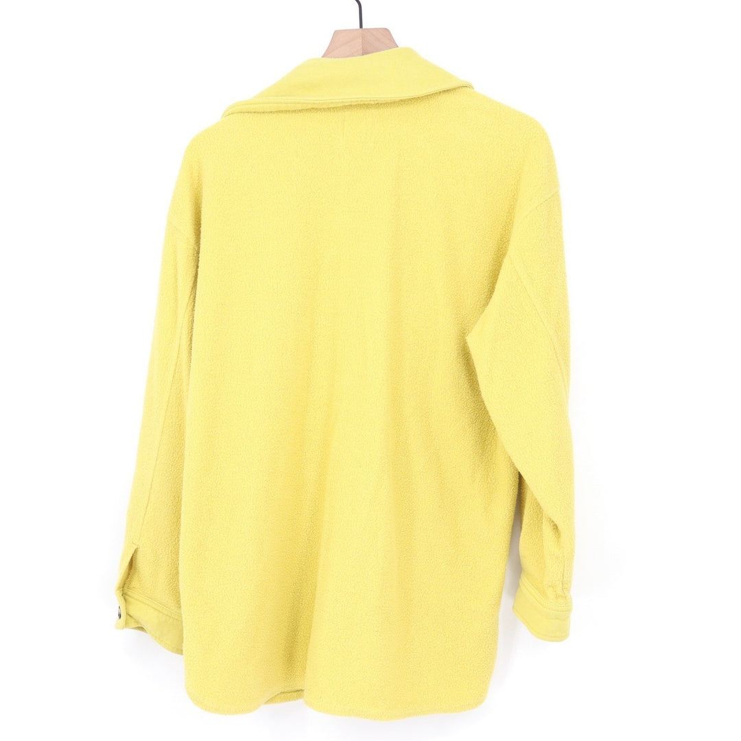 Wild Fable Womens Yellow Fleece Button Front Shacket Jacket Size M