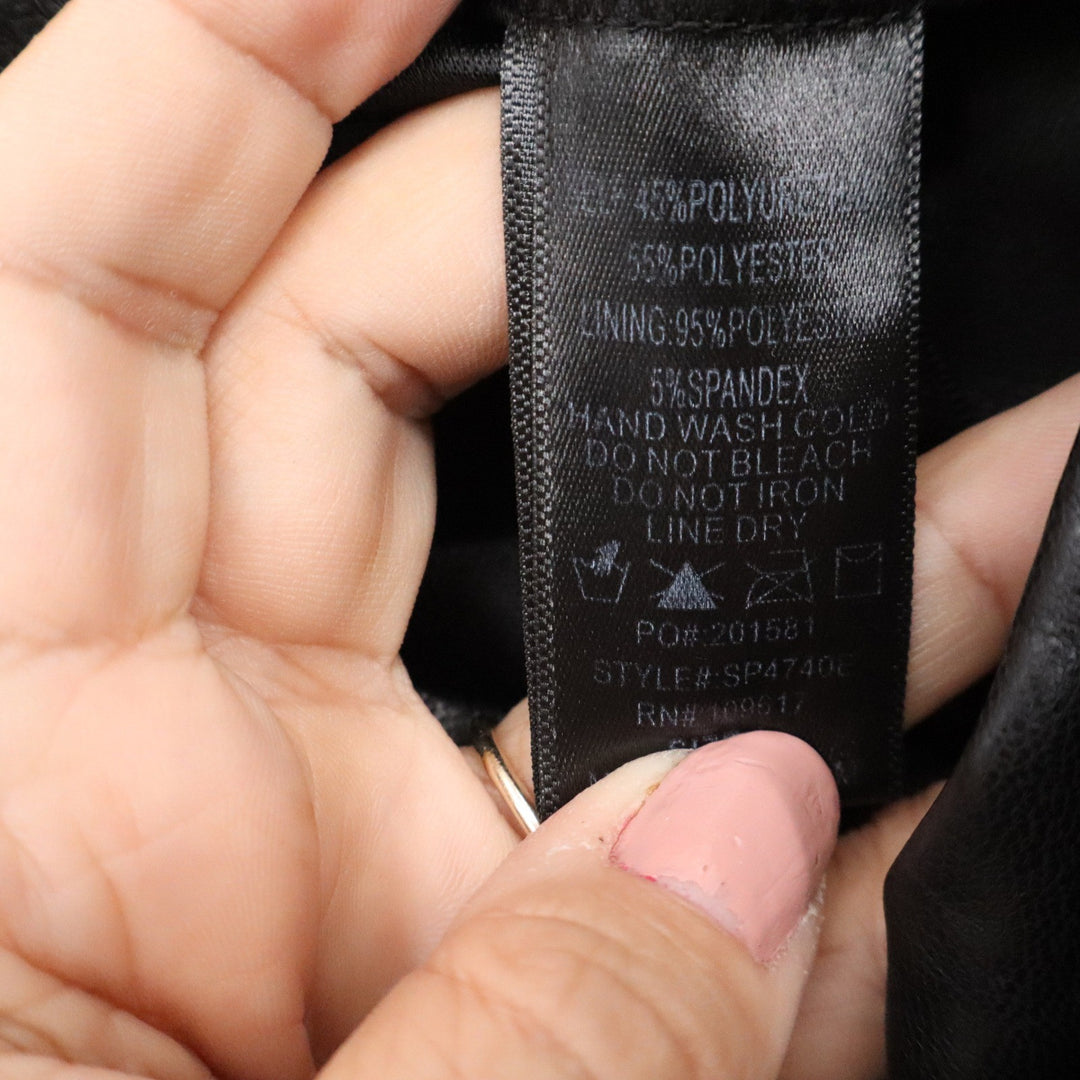 Saints 21 Black Faux Leather Leggings High Rise Stretch Large