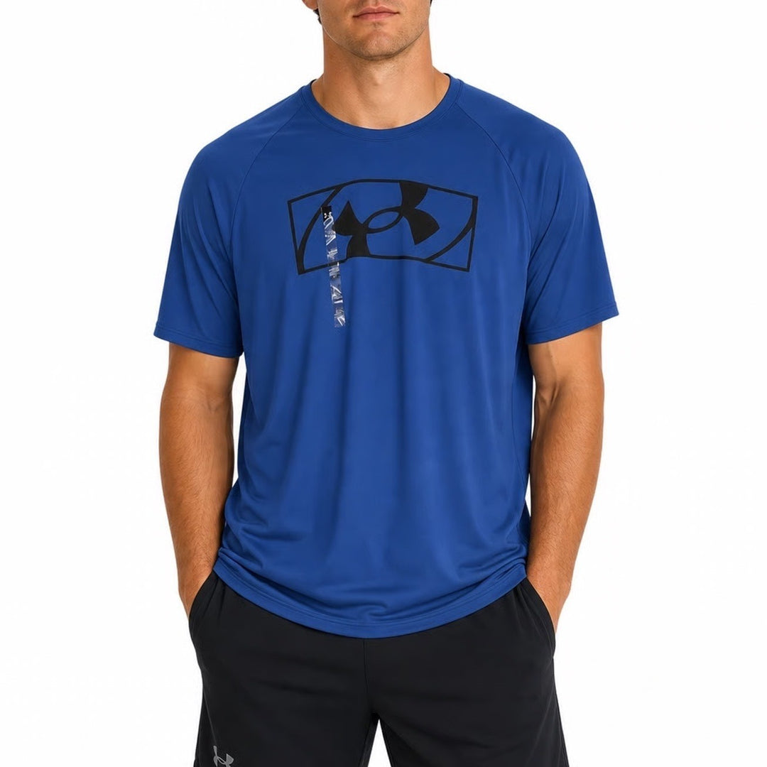 Under Armour Mens Tech 2.0 Tilt SS Royal Blue Graphic T-Shirt L NEW