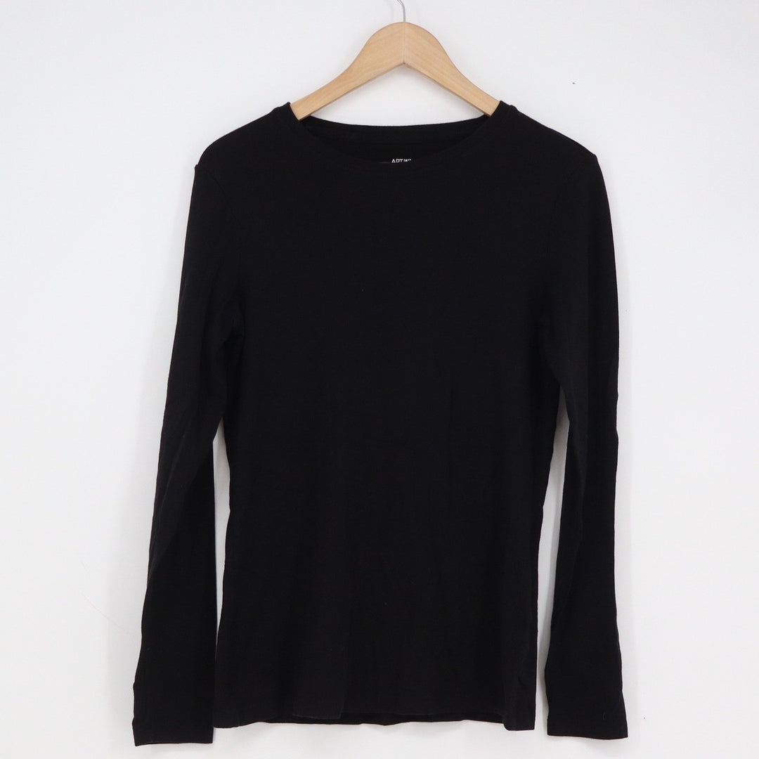 Apt 9 Essential Tee Womens Medium Black Long Sleeve Crewneck Modal Cotton Blend