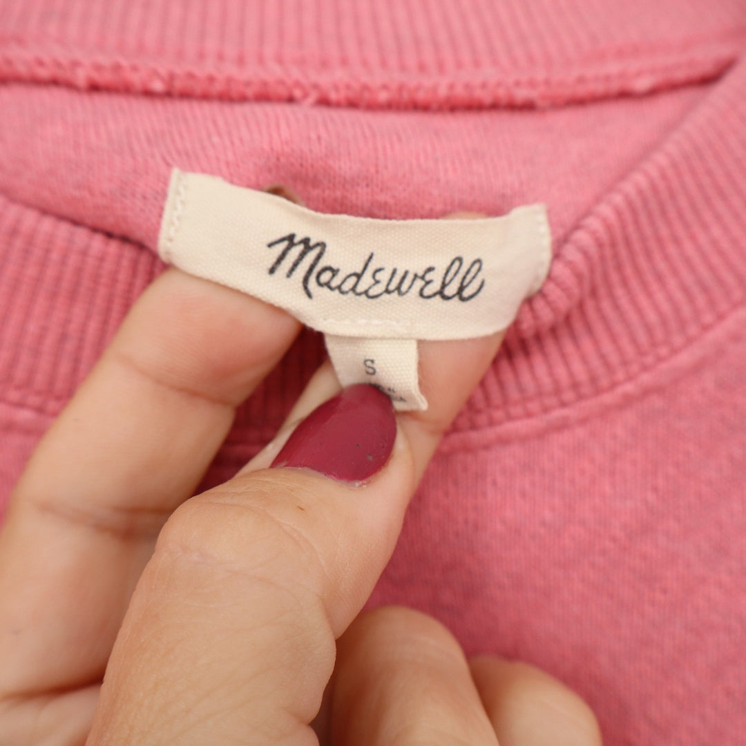 Madewell Sweatshirt Womens S Do Well Pink Drop Shoulder French Terry Excellent