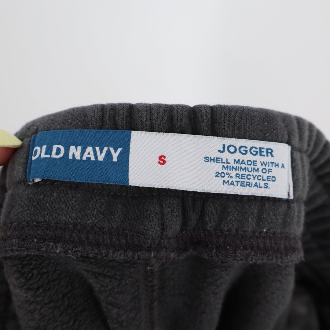 Old Navy Mens Small Jogger Sweatpants Charcoal Gray Fleece Drawstring