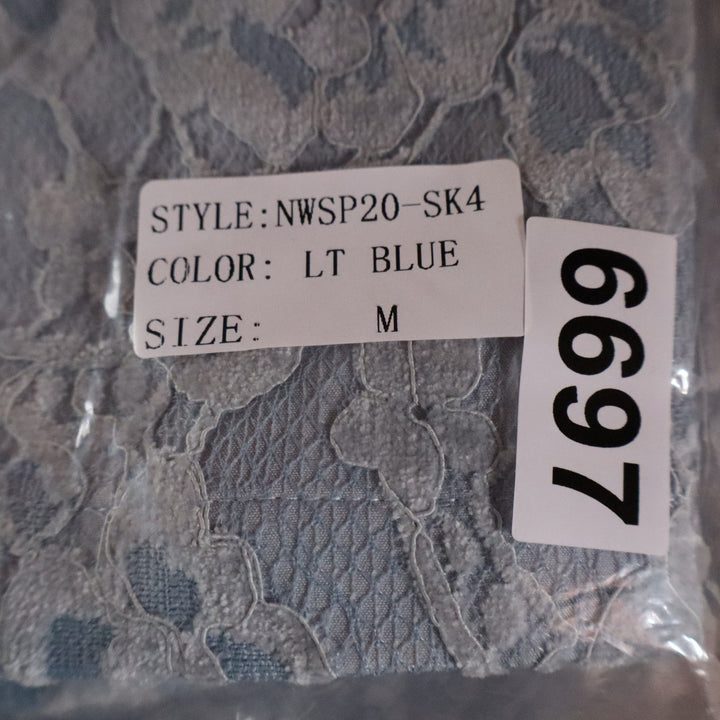 Naked Wardrobe The Statement Light Blue Floral Lace Mini Skirt NWSP20-SK4 Mens M