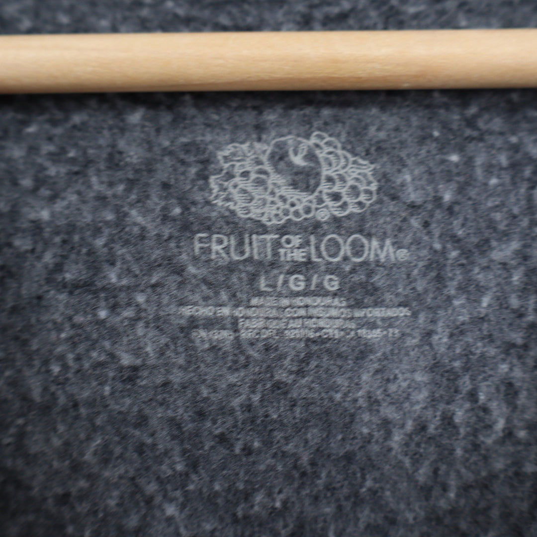 Fruit of the Loom Mens Large Charcoal Gray Heather Full Zip Fleece Hoodie