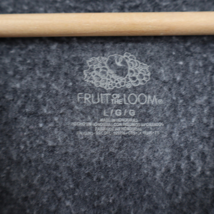 Fruit of the Loom Mens Large Charcoal Gray Heather Full Zip Fleece Hoodie