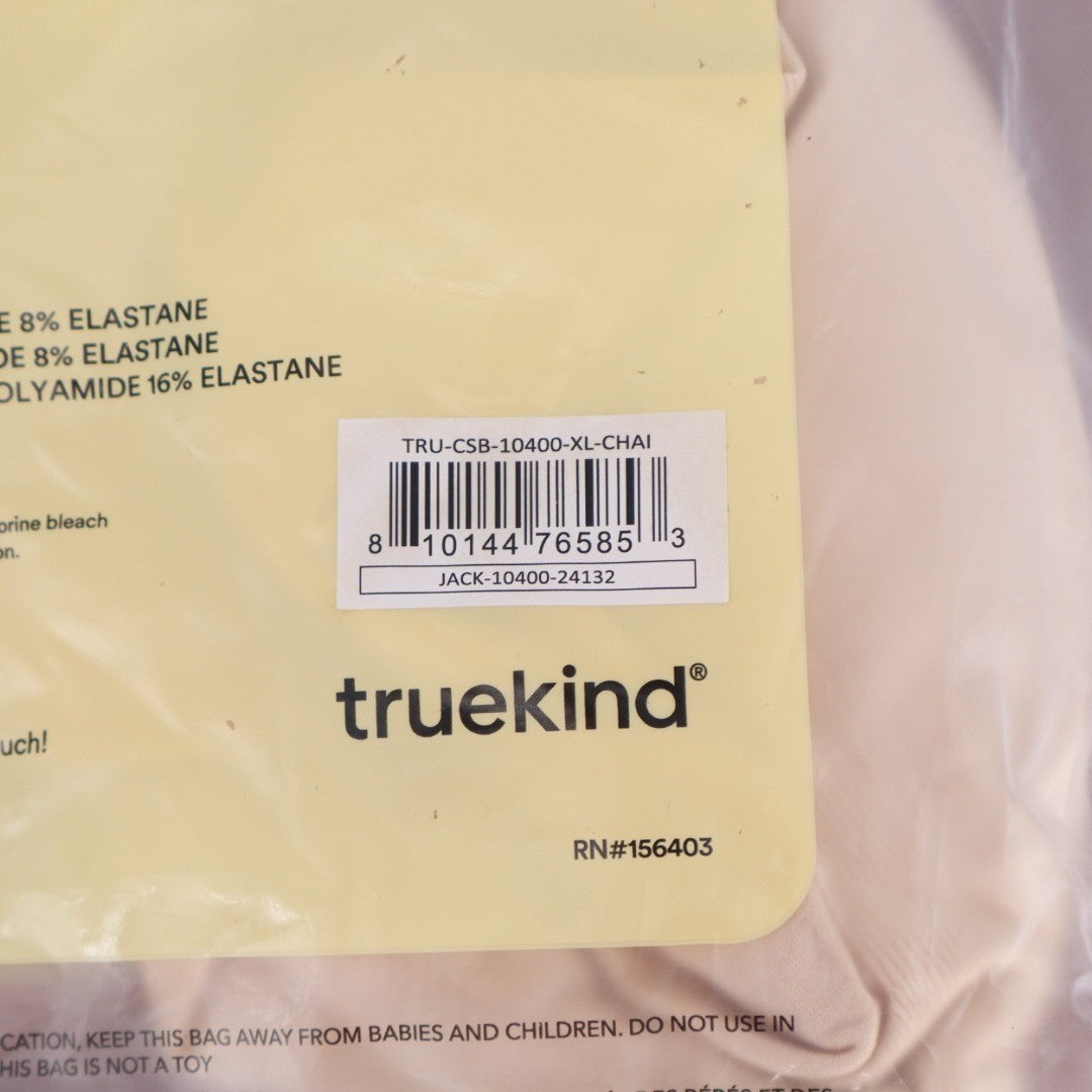 Truekind Convertible Strapless Bandeau Bra Womens XL Beige Stretch Wireless