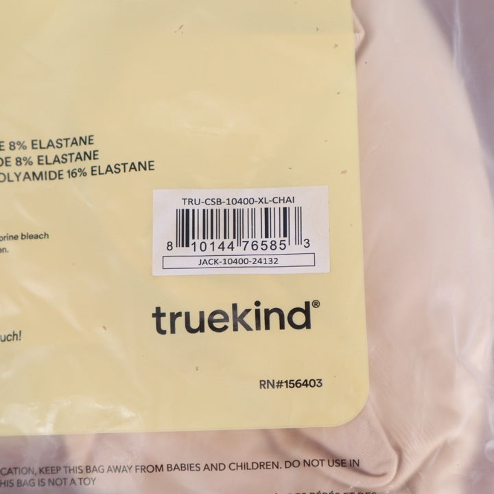 Truekind Convertible Strapless Bandeau Bra Womens XL Beige Stretch Wireless