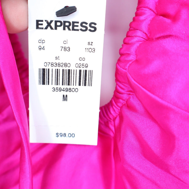 Express Hot Pink Cutout Tie Front Maxi Dress Size M NWT
