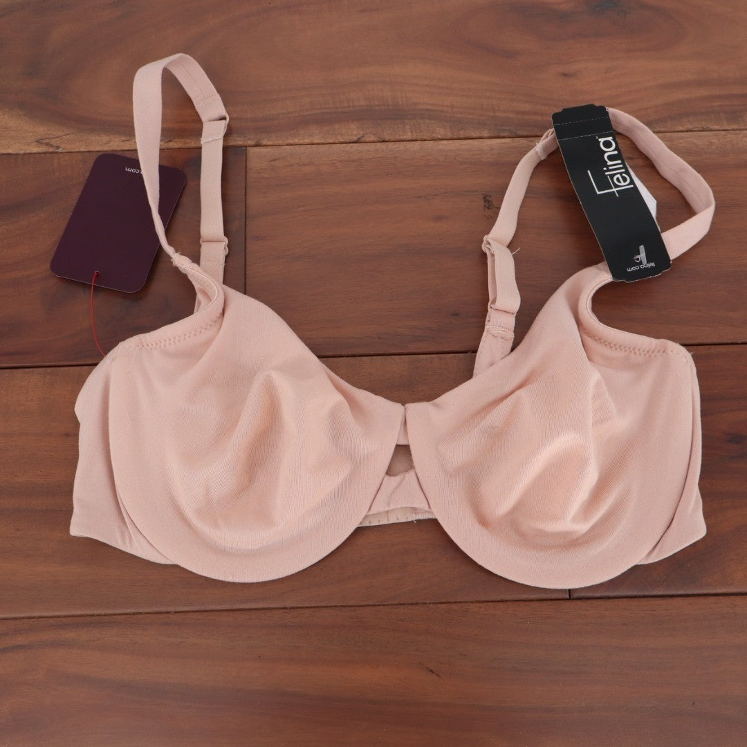 Felina Paramour Sensational Seamless Unlined Bra 32C Blush Adjustable Strap
