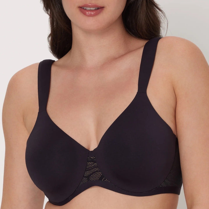 Bali Coolest Smoothing T-Shirt Bra Womens 36D Black Adjustable Strap Underwire