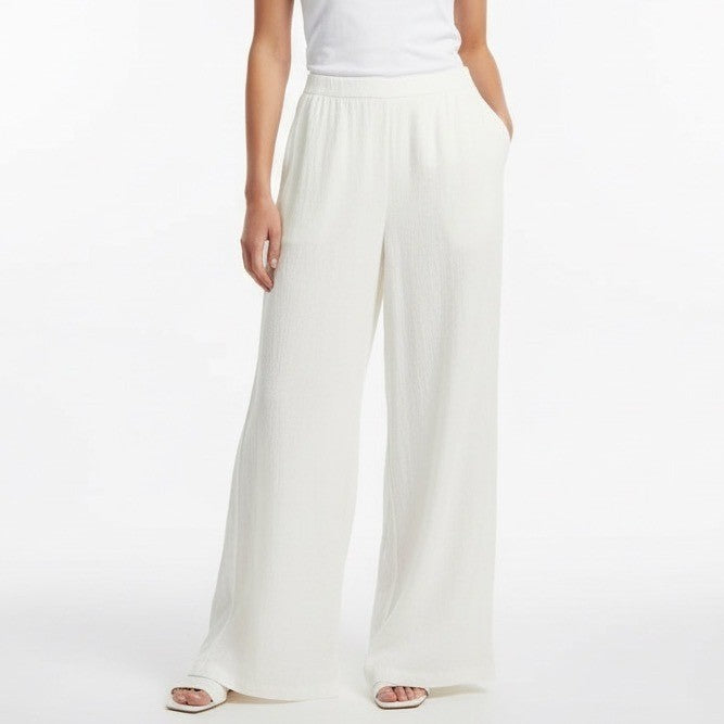 Lulus Wide Leg Flowy Palazzo Pants Ivory XL Polyester Spandex