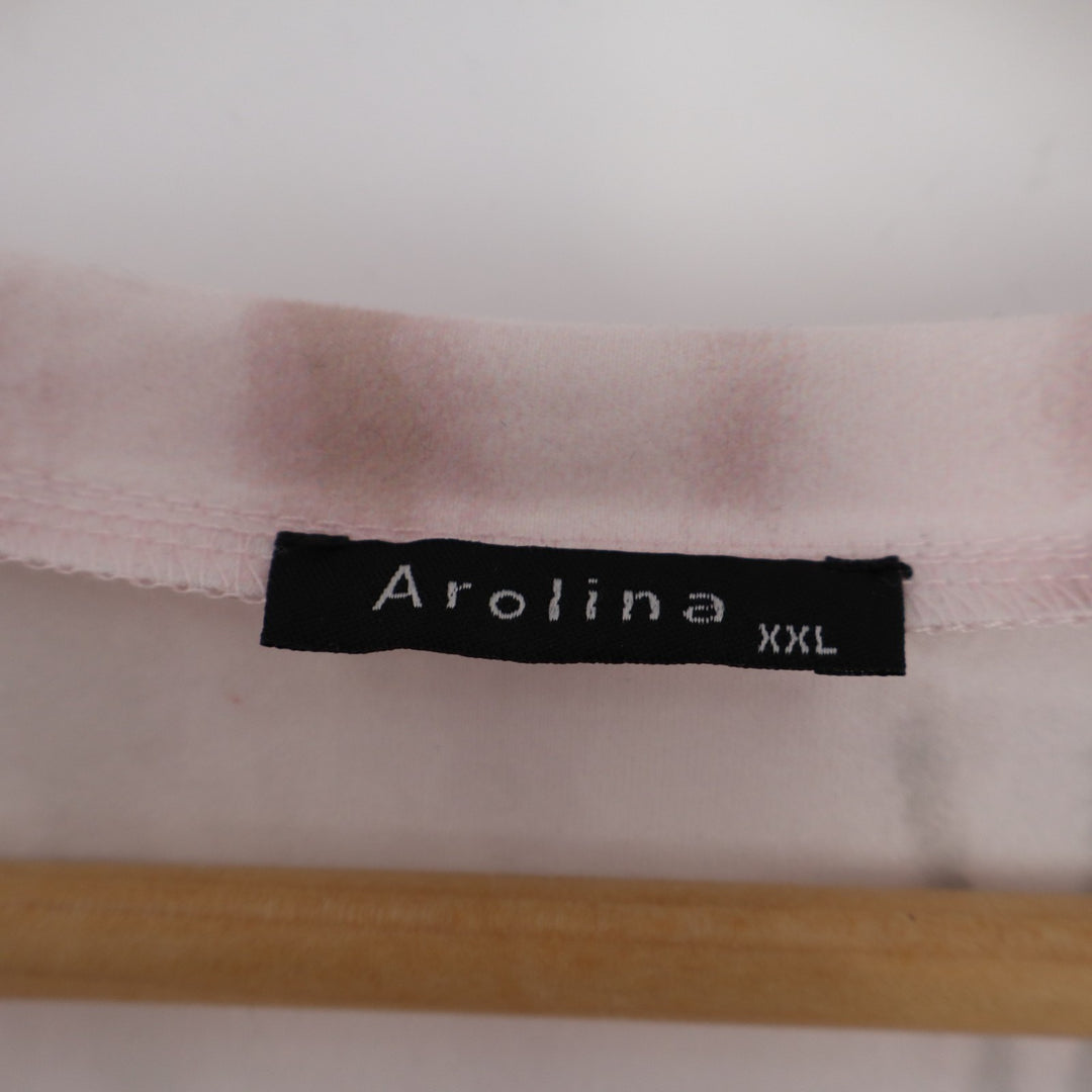 Arolina Boho Maxi Dress Womens 2XL Pink Tie Dye Stretch Short Sleeve V-Neck