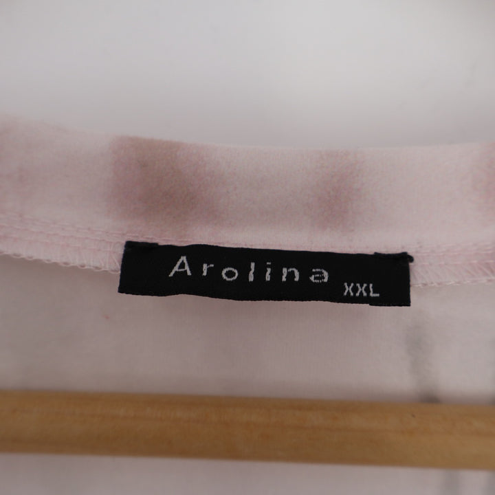 Arolina Boho Maxi Dress Womens 2XL Pink Tie Dye Stretch Short Sleeve V-Neck