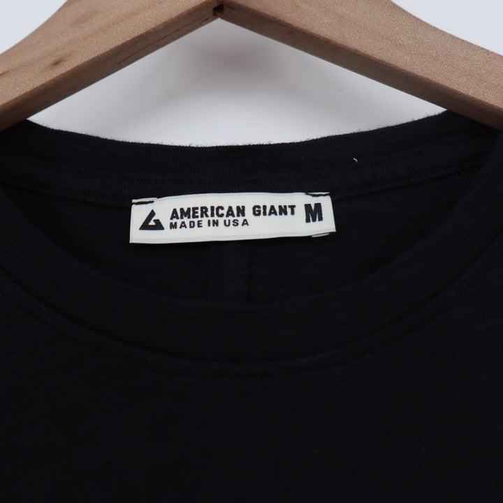 American Giant Black Long Sleeve Crew Neck T-Shirt Made in USA Size M