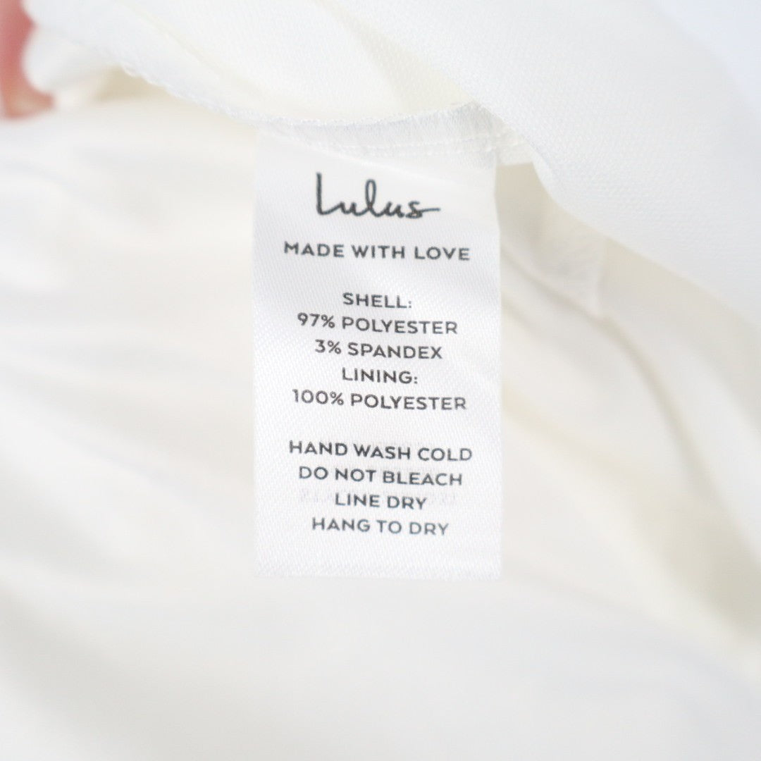 Lulus Hold Your Attention Midi Dress Womens Large White One-Shoulder Sleeveless
