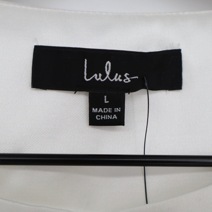 Lulus Sophisticated Icon Mini Dress Womens L Black Sleeveless Pockets Button-Up
