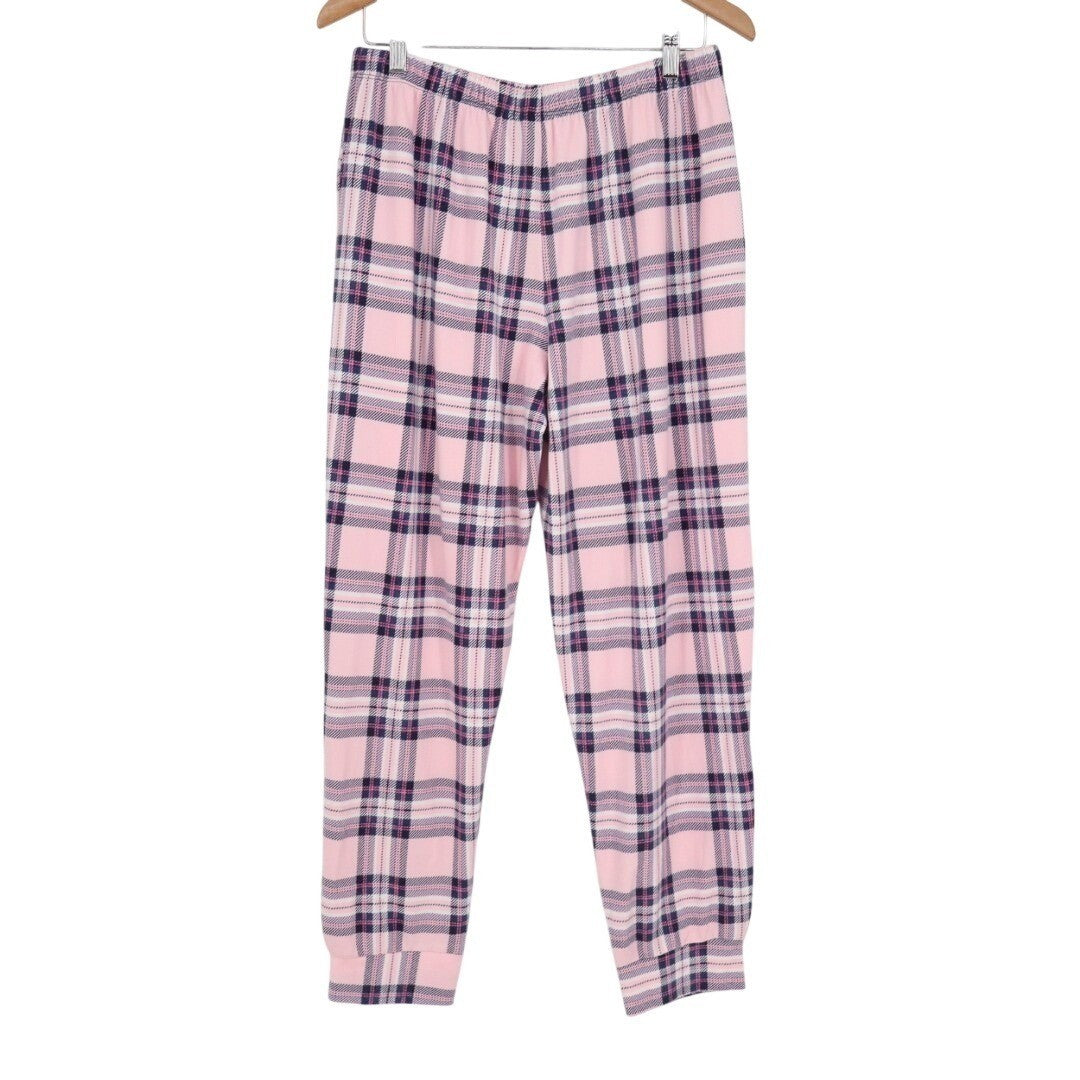 Cuddl Duds Pajama Pants Womens Medium Multi Plaid Tapered Leg Elastic Waist