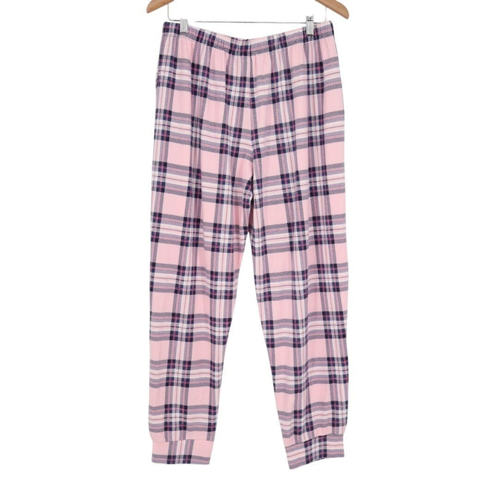 Cuddl Duds Pajama Pants Womens Medium Multi Plaid Tapered Leg Elastic Waist