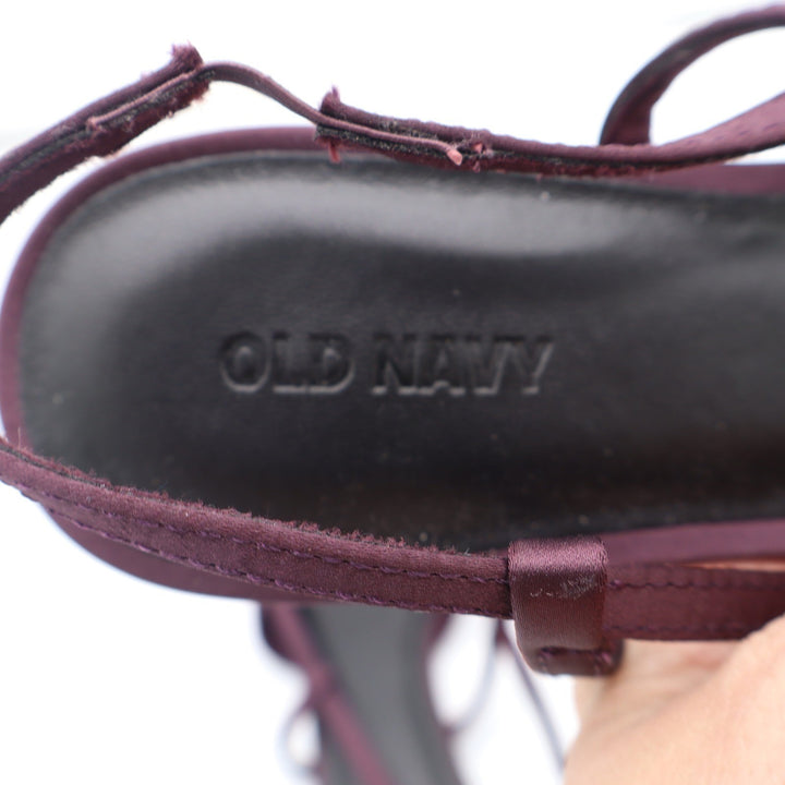 Old Navy Womens Burgundy Satin Pointed Toe Bow Slingback Flats Size 8.5
