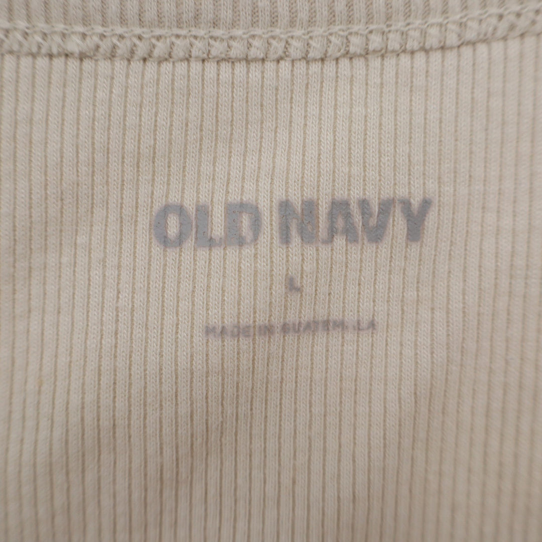 Old Navy Women's Ribbed Tank Top Beige Cream Scoop Neck Sleeveless Large