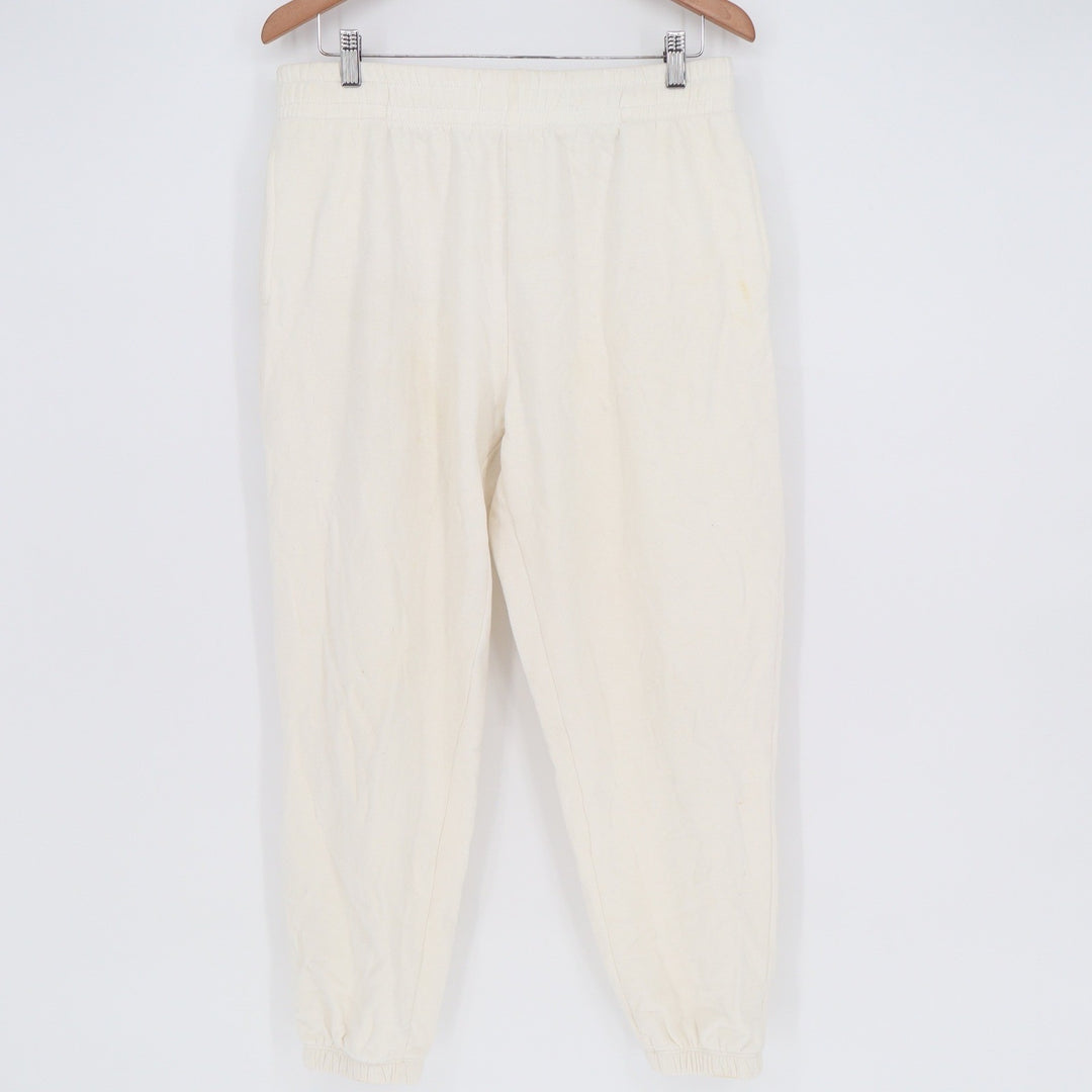 Garage Women Cream Off-White Fleece Relaxed Jogger Sweatpants Size Large