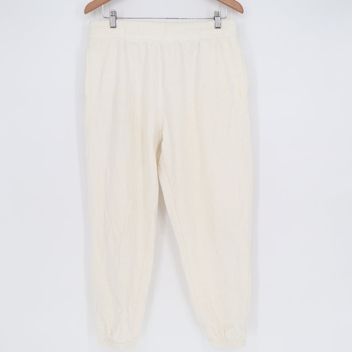 Garage Women Cream Off-White Fleece Relaxed Jogger Sweatpants Size Large