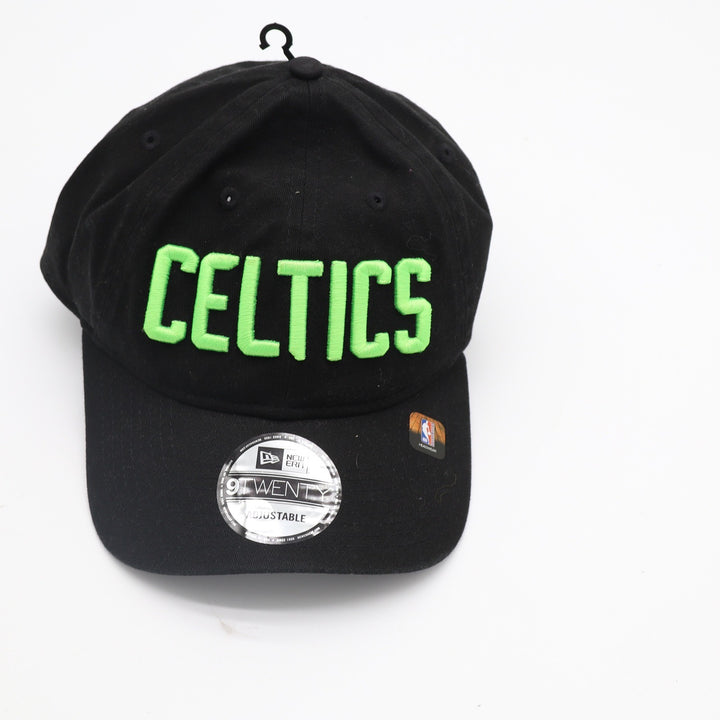 New Era 9TWENTY Boston Celtics NBA Hat Black Neon Green Adjustable Cap