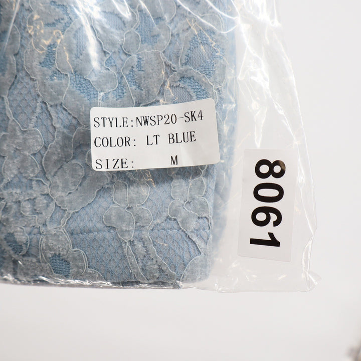 Naked Wardrobe Light Blue Floral Lace Mini Skirt Womens Medium