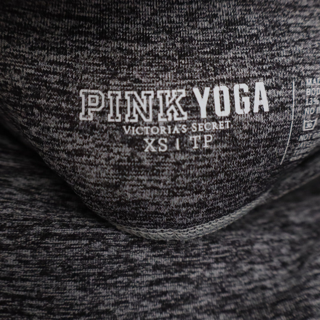 PINK Victoria's Secret Yoga Leggings Grey Space Dye Logo Tape XS