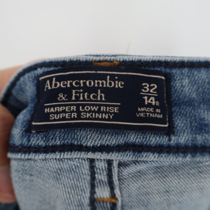 Abercrombie & Fitch Harper Low Rise Super Skinny Jeans Womens 32/14R Blue Denim