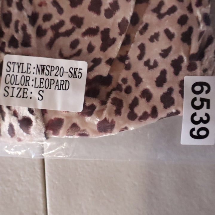 Naked Wardrobe The Statement Leopard Print Draped Ruffle Mini Skirt S