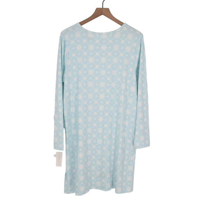 Charter Club Intimates Nightgown Womens Large Blue Snowflake Round Neck Pullover