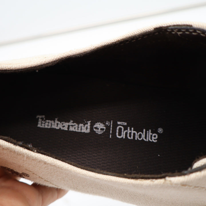 Timberland Oxford Shoes Mens 10.5 A13G9 Canvas Beige Ortholite Casual Good
