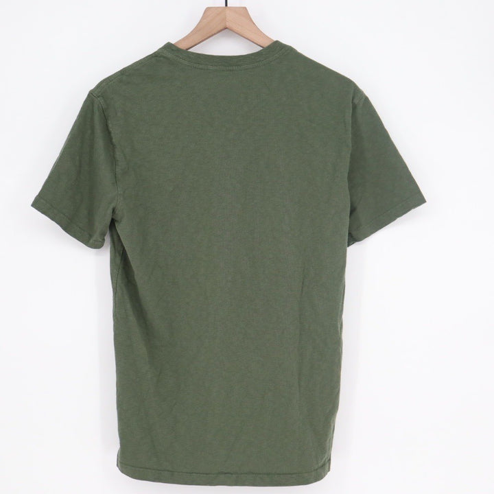 American Giant Mens V Neck T Shirt Green Cotton Made in USA Size Small