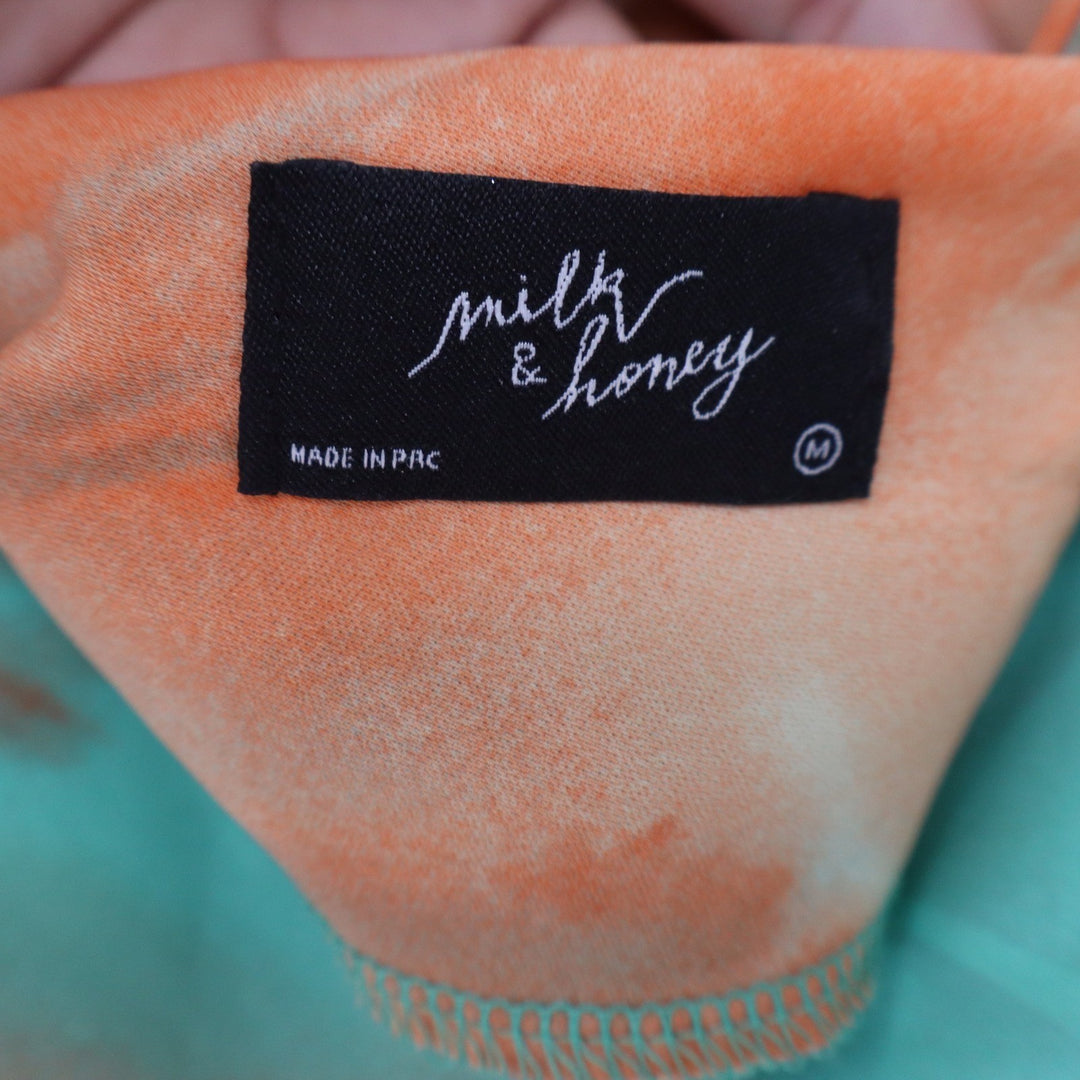 Milk & Honey Mint Orange Abstract Cowl Neck Camisole Top Size M