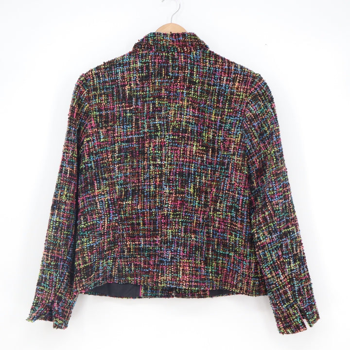 Coldwater Creek Womens 14 Multicolor Confetti Tweed Wool Blend Zip Up Jacket