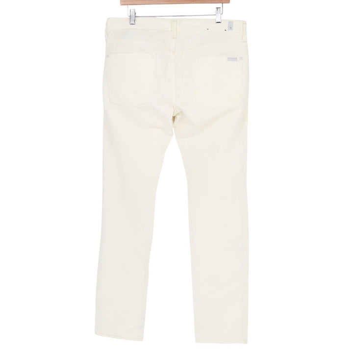 7 For All Mankind Paxtyn Skinny Jeans Mens 34 White Cotton ATA13948A USA Made