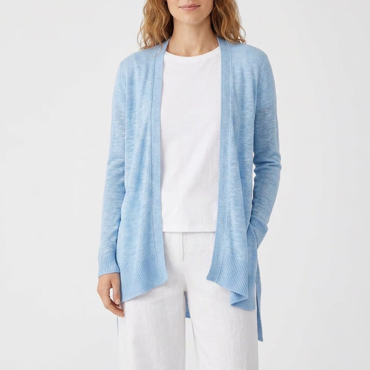 Cyrus Womens Blue Open Front Longline Cardigan Sweater CF1633 Medium