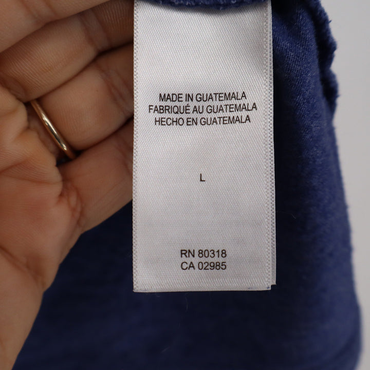 Lucky Brand Mens Heather Blue Graphic T-Shirt Dungarees Logo Size L