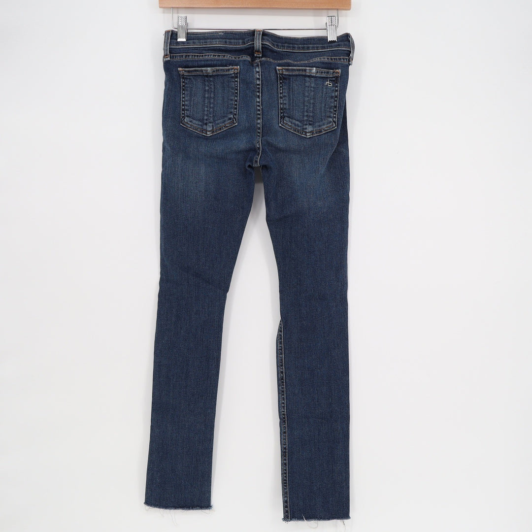 Rag & Bone JEAN Vashon Distressed Skinny Jeans Blue Size 26