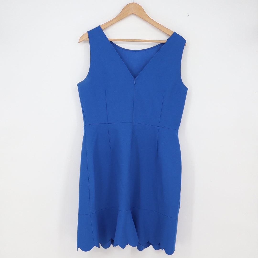 J.Crew Dress Women's 12 Blue Scalloped Ruffle Hem Sleeveless Excellent