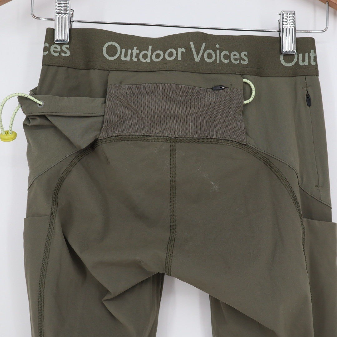 Outdoor Voices All Day Leggings Olive Green Pockets High Rise Workout Size S