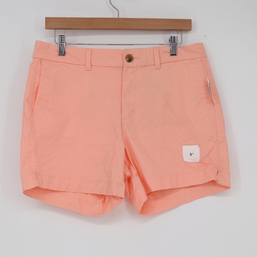 Old Navy Everyday Shorts Womens 8 Peach Coral 5 Inch Inseam Cotton Twill NWT