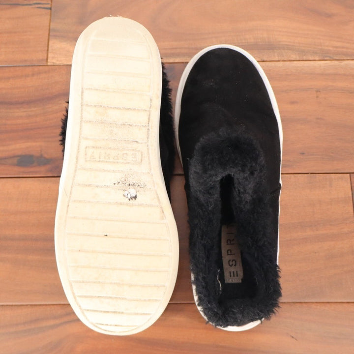 Esprit Penny Mule Womens US 7M Black Faux Fur Lined Round Toe Slip On Shoes
