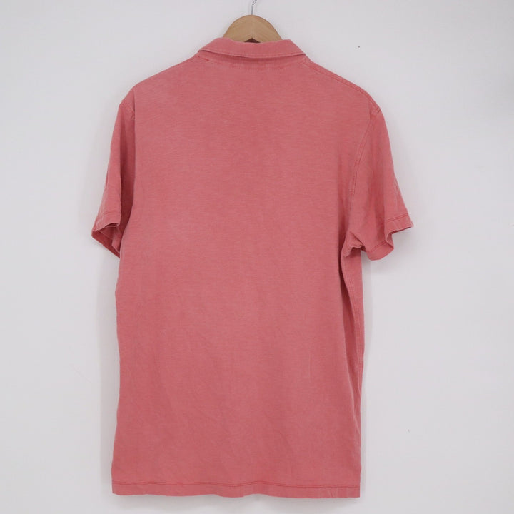 J. Crew Mens Garment-Dyed Slub Cotton Polo Shirt L Faded Red Coral