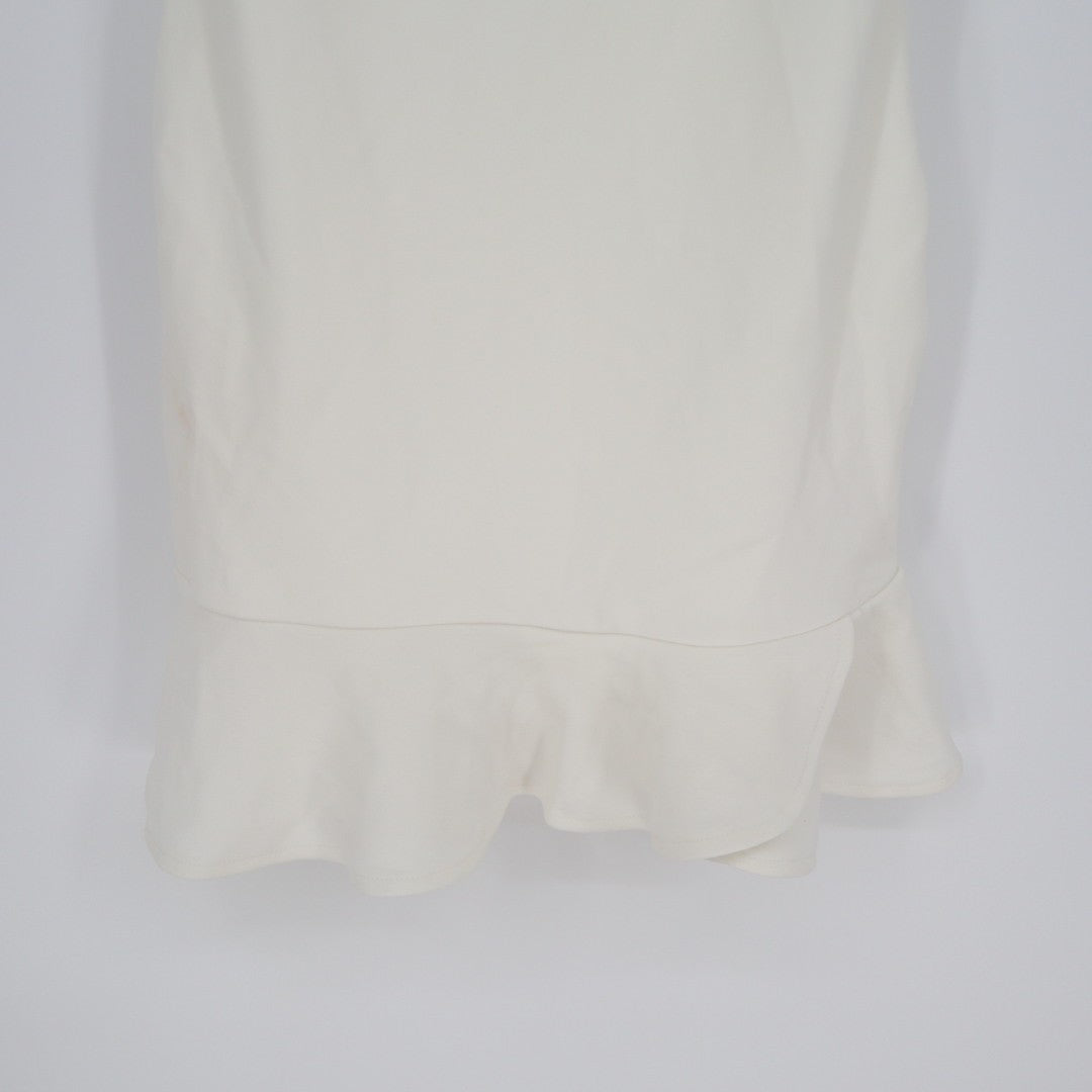 Lulus Compelling Composure Bodycon Mini Dress Womens Small White Ruffled Hem
