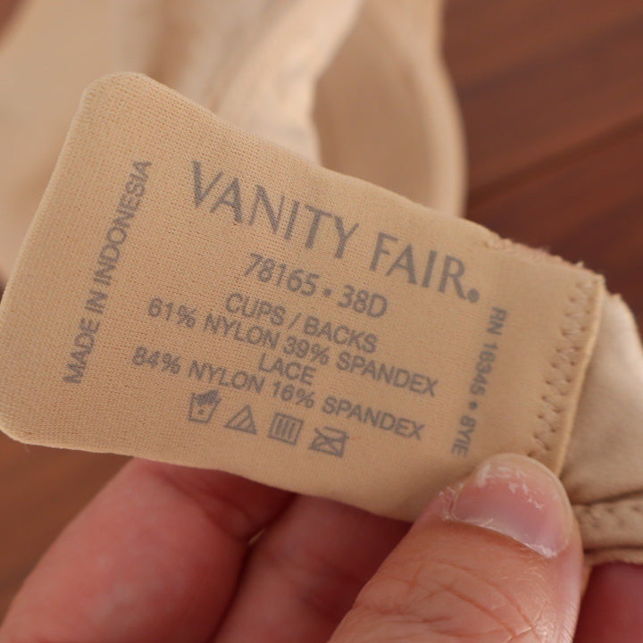 Vanity Fair 78165 Beauty Back Full Figure Underwire Bra Tan 38D