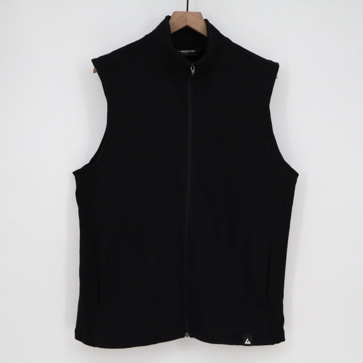 American Giant Midweight Vest Men's Large Black Full Zip Cotton Fleece Lined